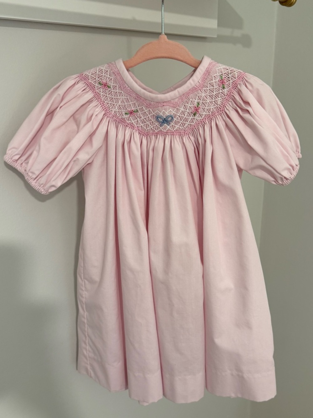 Beaufort Bonnet Company Girls 2T Smocked Pink Bow Dress